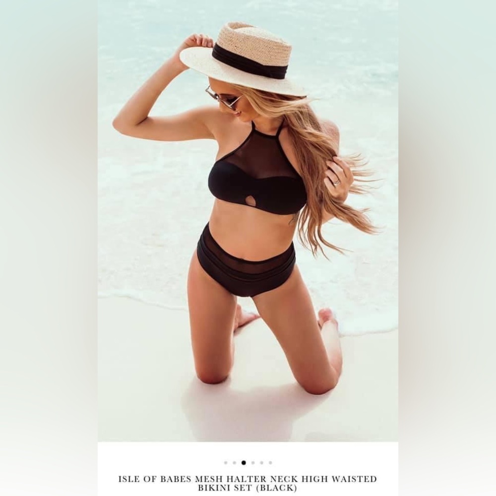 Isle Of Babe Mesh Halter Neck High waisted Bikini Nanamacs Small